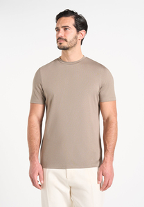 T-shirt en jersey de coton uni à manches courtes et col rond pour homme, coupe classique, respirant, vêtement décontracté - Product Image 4
