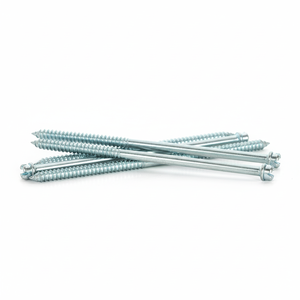PDC <b>Double</b> <b>Ended</b> Metric/Inch Wood <b>Screws</b> M6-M12 Diameter Slotted Head Partial Thread Class 4.8 6.8 Zinc Plated Carbon Steel - Product Image 3