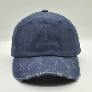 Gorra de Béisbol Personalizada al por Mayor con Logo, Estilo Desgastado, de Algodón, con 6 Paneles, Perfil Medio y Visera Curva - Product Image 1
