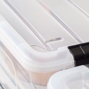 13,5 Qt. Contenitori di Plastica Trasparente con Coperchi - Scatole Impilabili e Resistenti con Chiusura Sicura per Organizzazione Casa e Ufficio - Product Image 4