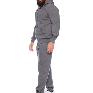 Survêtement unisexe gris à capuche, demi-zip, en polaire respirante, avec poches latérales, coupe décontractée, couleur unie, pour l'automne - Product Image 6