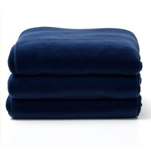 Couverture Raschel de luxe 2,5 kg 100 % polyester, bleu marine uni, douce et chaude pour l'hiver, usage domestique, GSM 714, 150x220 cm, anti-boulochage - Product Image 1