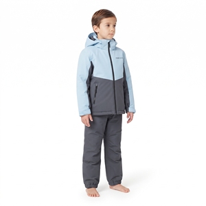 Veste de ski d'hiver pour garçons Hawk Eye à capuche, colorée, imperméable, 100% polyester, isolation synthétique, gris bleu - Product Image 3
