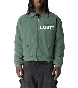 Chaqueta de trabajo de algodón personalizada para hombre, estilo urbano, talla grande, ropa transpirable, chaqueta de trabajo de lona hecha en fábrica para hombre - Product Image 1