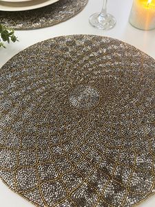 Beautiful Handmade Beaded Embroidery <b>Placemats</b> Elegant <b>Table</b> Mats for <b>Dining</b> Room Home Restaurant Hotel and Celebration Decor - Product Image 5