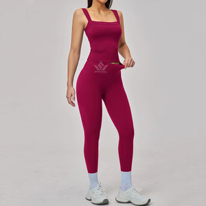Conjunto de yoga para mujer, suave como la mantequilla, leggings de cintura alta, pantalones de pierna ancha, pantalones cortos, camiseta sin mangas, ropa deportiva elástica para gimnasio, fitness, pilates - Product Image 2