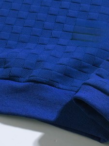 2026 Elegant Men's Oversized Crew Neck Pullover Sweatshirt Solid Color Casual Knitted Cotton Winter Embroidered - Product Image 5