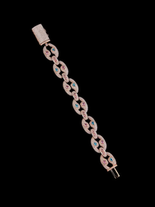 <b>Iced</b> <b>Out</b> Cuban Link Bracelet Color Stone Hip Hop Jewelry Diamond Look Bling Luxury Statement <b>Chain</b> Bracelet - Product Image 6