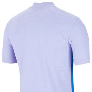 Men <b>Light</b> Purple Rib Soccer Jersey Short Sleeve Polyester Athletic Football Shirt Team Training Match Sports Wear Apparel - Product Image 4