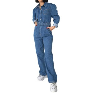 Bangladesh fabricantes de ropa Casual Mujer Jeans Cargo Monos Y2k Sin mangas Correas Bolsillos Denim Overoles Pantalones - Product Image 5