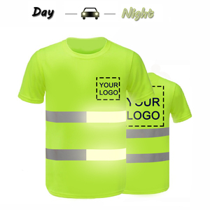 เสื้อยืดนิรภัยสะท้อนแสงสีเขียวมะนาว แถบสะท้อนแสง โลโก้สั่งทำ ใช้ได้ทั้งกลางวันและกลางคืน - Product Image 1