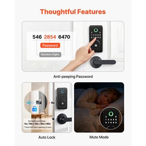 Maniglia per Porta con Ingresso Senza Chiave dal Design Innovativo e Facile da Usare, con App Tuya, Impronta Digitale Intelligente e Serratura Elettronica Biometrica - Product Image 5