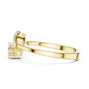 Luxury Round Cut Moissanite Cluster Engagement Ring 18K Yellow Gold Alloy <b>Horseshoe</b> Prong Setting Bridal Ring for Women - Product Image 3