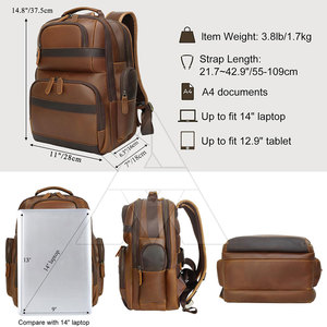 Professional Manufactures High Grade Leather <b>Backpacks</b> New Design Pakistan Made Leather <b>Backpacks</b> - Product Image 4