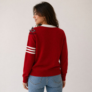 Regalia Masónica Heritage al por Mayor en EE. UU., Chaquetas de Punto con Botones de Dos Tonos para Mujeres, Sororidades y Fraternidades, con Parches de Chenilla, OEM - Product Image 4