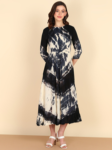 Vestido de Rayón con Estampado Tie-Dye Hecho a Mano para Mujer, Corte en A, de Secado Rápido, para Fiestas de Verano, Estilo Moderno para el Día a Día, al Mejor Precio de Proveedor - Product Image 2