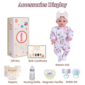 Poupées Reborn Babeside 17'' <span class=keywords><strong>Megan</strong></span>, <span class=keywords><strong>poupée</strong></span> fille réaliste et mignonne, corps en tissu doux, vente en gros d'usine, poupées Reborn prêtes à expédier - Product Image 4
