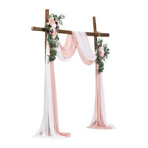 Fard rosa avorio artificiale arco da sposa fiori Kit 21Ft drappeggio tessuto con sfondo di ricevimento per decorazioni cerimonia Pack 4 - Product Image 1