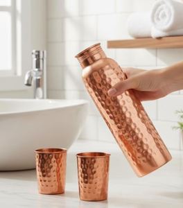 <b>Copper</b> Hydration <b>Bottle</b> for Gym Fitness Yoga Lifestyle <b>Drinking</b> <b>Bottle</b> for Healthy Daily Water Intake - Product Image 6