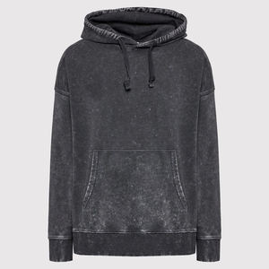 Sweat-shirt à capuche zippé pour homme, coupe classique, noir uni, 100% coton molletonné 300g, impression numérique, vêtement décontracté d'automne avec poche - Product Image 1