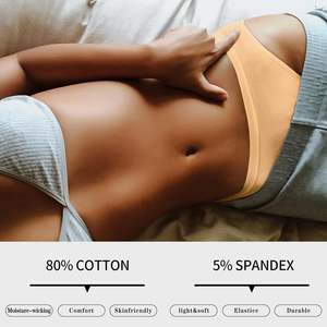 Calm Touch <b>Womens</b> Low-Rise Knitted Underwear <b>Panties</b> Breathable Cotton Soft Texture Flexible Stretch Balanced Waist Full - Product Image 2