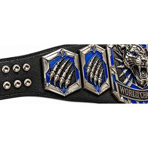 Ceinture de championnat personnalisée en cuir PU bleu cobalt, motif panthère, pour lutte, boxe, MMA, diamètre 50 mm, plaques métalliques, logo personnalisé, 2,5 kg, 2,2 m - Product Image 5