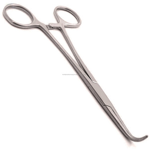 Surgical Hemostatic <b>Clamp</b> Stainless Steel Curved Tip 7.5 Inch General Surgery Forceps With Toothed Jaws - Product Image 6