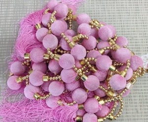 Guirlande décorative artisanale en velours avec perles mélangées, pompon suspendu, ornement pour le Nouvel An chinois, Noël, mariages, scène - Product Image 4