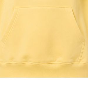 Sweat-shirt à capuche oversize jaune clair pour femme avec logo personnalisé en strass, en molleton de coton premium, pull décontracté d'hiver, personnalisable - Product Image 5