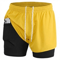 Shorts de sport respirants 2-en-1 pour hommes, séchage rapide, en Spandex, pour la course, le jogging, le fitness, le cyclisme et l'entraînement, idéal pour le surf