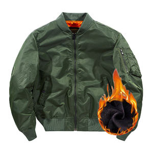 Chaqueta de Piloto Bomber Gruesa de Invierno con Logotipo Personalizado para Hombre, con Cierre Metálico - Product Image 4