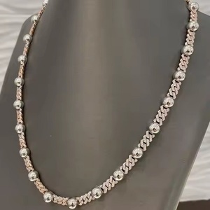 Latest Sterling Silver Hand Set Moissanite Stones Necklace Rhodium Finish Cuban Link Chain Gold IGI Certified Luxury Unisex - Product Image 4