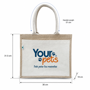 Bolsa de Compras de Yute Natural y Lona de 8oz con Bolsillo Exterior, Cierre de Velcro, Asa de Cinta de Algodón, 36x31.5x19 cm, Logotipo Personalizado - Product Image 2