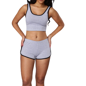 Shorts en jersey de coton pour femme, modèle délavé moyen, basique, foncé, tricoté avec impression numérique, vente en gros, OEM - Product Image 2