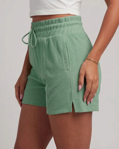 Shorts de sport décontractés pour femmes, respirants, coupe droite, en molleton, avec taille haute à cordon de serrage, pour le jogging et la course à pied - Product Image 6