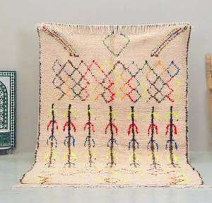 Alfombra Bereber Marroquí Beni Ourain 100% Lana Anudada a Mano |   Alfombra Azilal Boho Hecha a Mano, Tamaño Personalizado, Venta al Por Mayor - Product Image 6