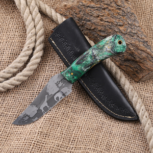 <b>Acid</b> Etch 12c27 Steel Fixed Blade <b>Drop</b> Point Skinner Knife Industrial Grade Resin Handle Custom OEM Hunting Knife - Product Image 1