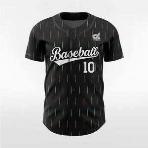 เสื้อเบสบอลลายเส้นนามธรรมสีดำแบบกำหนดเองปี 2025 ตกแต่งด้วยกระดุมหลากสี ชุดยูนิฟอร์มทีม ปักชื่อและหมายเลขได้ตามต้องการ สไตล์โปร - Product Image 1