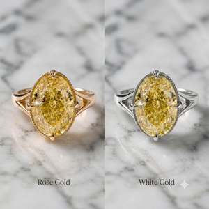 Anillo Solitario Ovalado de Moissanita Amarilla Brillante de 3CT para Mujer, Plata 925 Original con Rodio, Estilo Romántico, Regalo para Enamorados - Product Image 3