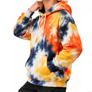 Sudadera con capucha tie-dye aleatoria para hombre, personalizada, 100% algodón, forro polar, estilo casual, ropa urbana, proveedor mayorista de prendas de vestir - Product Image 4