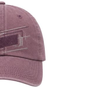 Dusty Mauve Vintage Washed <b>Baseball</b> <b>Cap</b> With Minimal Geometric Print Curved Brim Adjustable Unisex Custom Logo OEM ODM Hat - Product Image 4