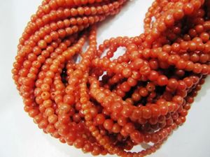 ลูกปัดปะการังอิตาลีธรรมชาติทรงกลมขนาด 3 มม. พลอยมีค่า ความยาว 10 นิ้ว - Product Image 4