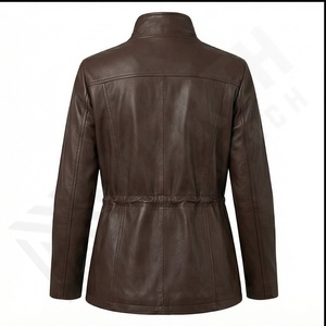 Nueva moda mujer niñas chaqueta de cuero primavera otoño manga larga Casual Slim Color sólido cremallera chaqueta Casual para la venta personalizada - Product Image 3