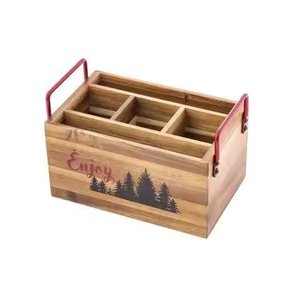 Organisateur d'ustensiles en bois naturel, porte-couverts pour cuisine, maison, restaurant, hôtels, support de comptoir - Product Image 6