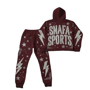 Chándales Bordados con Logotipo Personalizado, de Alta Calidad, 100% Algodón, Color Sólido, Chándales con Capucha para Hombre - Product Image 1