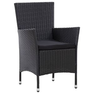 Ensembles de jardin noirs et naturels - Table et chaises pour l'extérieur - Product Image 5
