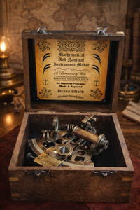 Vintage Brass Sextant <b>Compass</b> with Antique Imitation Soft Enamel Finish | Nautical <b>Navigation</b> Instrument for Collectors - Product Image 4