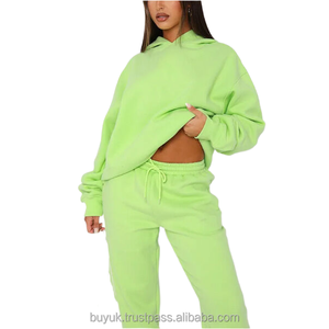 Femmes décontracté automne hiver survêtement ensembles épais chaud polaire sweats à capuche joggeurs léger tricoté Spandex à capuche tenues assorties - Product Image 4