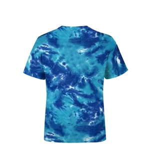 เสื้อยืดแขนสั้นผู้ชาย คอโอ ทรงปกติ สวมใส่สบาย ผ้าทอ 100% คอตตอนออร์แกนิค สีน้ำเงิน - Product Image 4