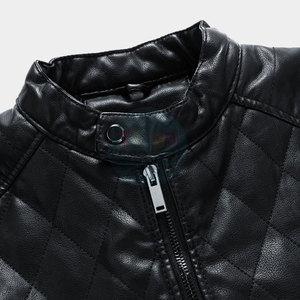 Veste en cuir pour homme, design personnalisé, couleur unie, respirante, écologique, streetwear, logo sur le devant, vente chaude, prix raisonnable - Product Image 5
